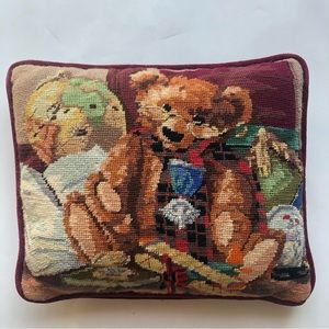 Needlepoint Rectangle Bear Accent Pillows